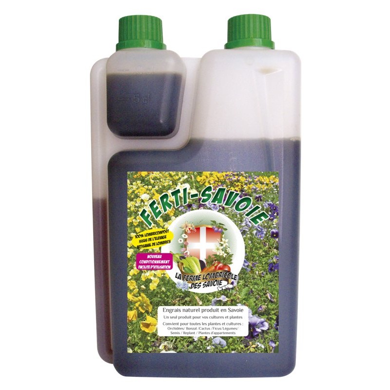 FERTI-SAVOIE, engrais organique liquide naturel - Bouteille de 1 litre