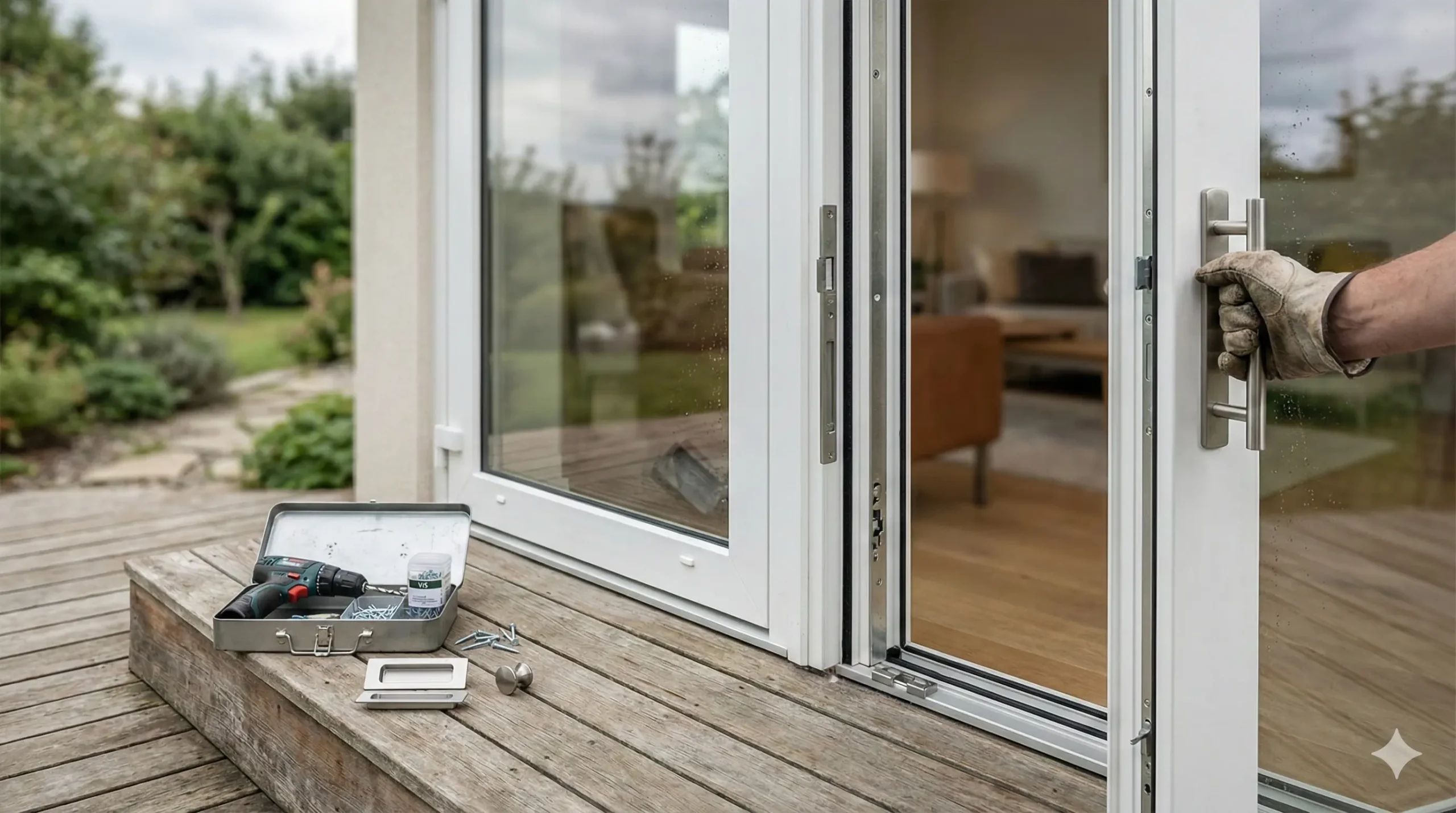 comment fermer une porte fenetre de l'exterieur sans poignee